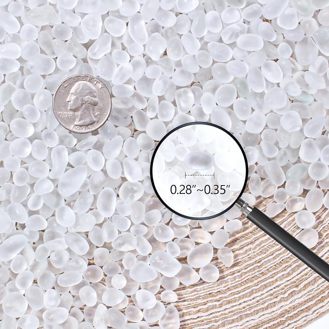 Keedolla 0.9 Lb Clear Frosted Sea Glass Stones Fish Tank Rocks Gravel Aquarium - Image 4