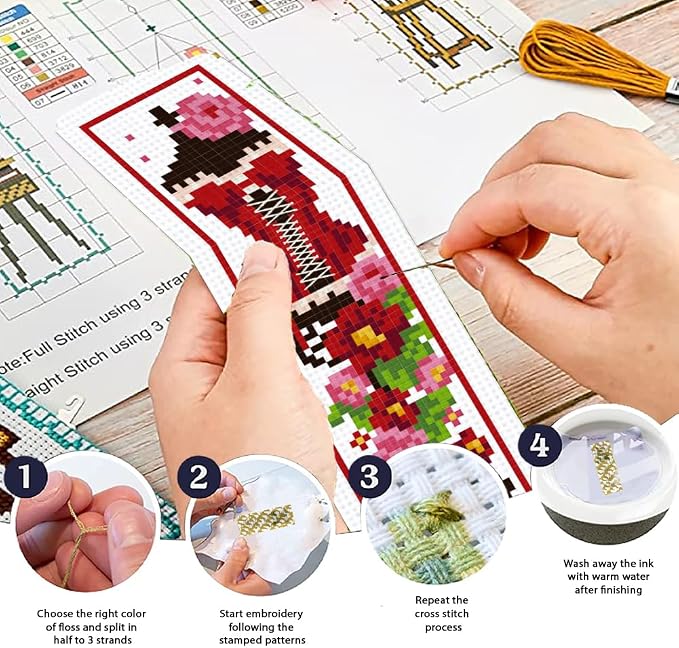 ORIGACH 6 Pcs Cross Stitch Bookmark Kit - Image 4