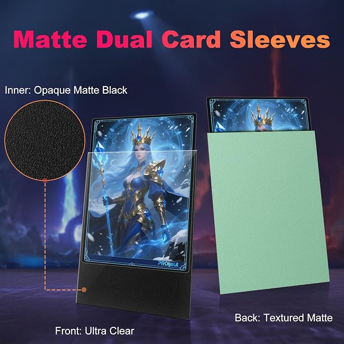 200 Pack Card Sleeves, Matte Dual Trading Card Sleeves - Image 2