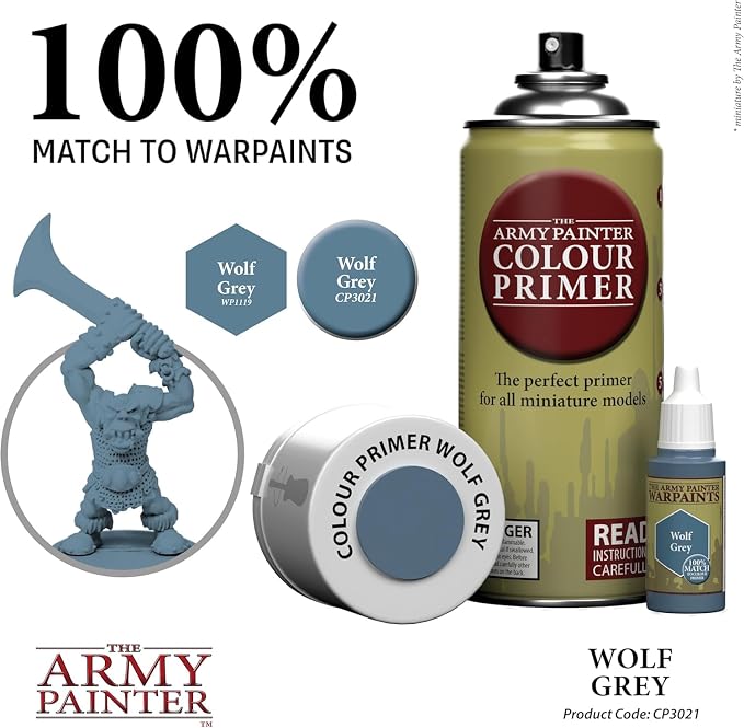 The Army Painter Colour Primer Wolf Grey, 400 mL Acrylic Spray Primer, Spray - Image 2
