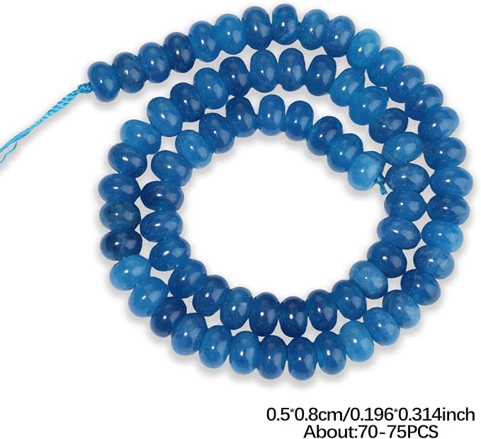 Songxi 5x8mm Natural Kyanite Stone Rondelle Beads, Gemstone - Image 3