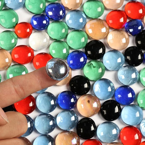 0.5LB Flat Glass Pebbles for Vase, Glass Gem Stones for Aquarium, Decorative - Image 2