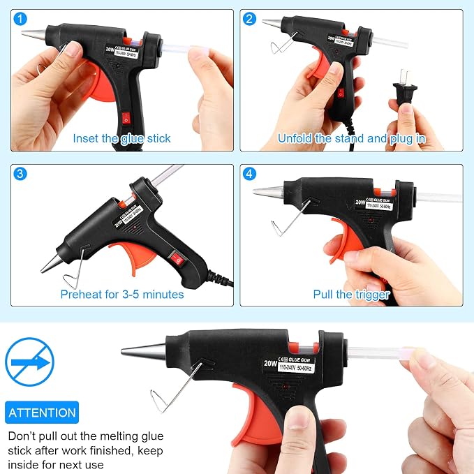 Zhengmy 12 Pieces Mini Hot Glue Gun Crafts Hot Melt Guns Fast Preheating and - Image 4