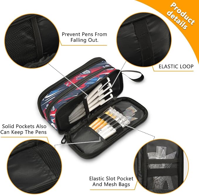 Sports Racing Cars Pencil Case Box Boys Girls Large Pencil Pouch Zipper - Image 4