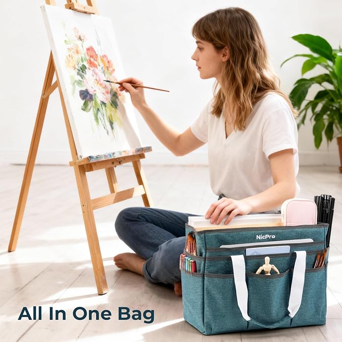 Nicpro Craft Organizer Art Bag, Large Tote Bag - Image 2