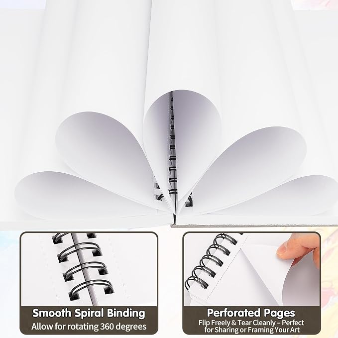 FIXSMITH 9"X12" Brown Sketch Book, 400 Sheets Spiral Sketchbook, Acid Free - Image 4