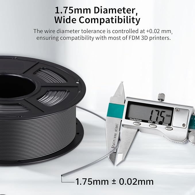 ANYCUBIC PETG Filament 1.75mm Bundle, 3D Printer Filament, Dimensional Accuracy +/- 0.02mm, Exceptional Toughness, Print with Most FDM 3D Printers, 1KG Reusable Spool, 4KG Texture Grey