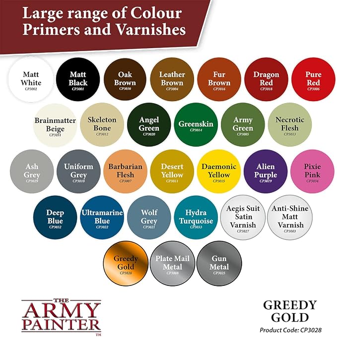 The Army Painter Colour Primer Greedy Gold, 400 mL Acrylic Spray Primer - Image 6