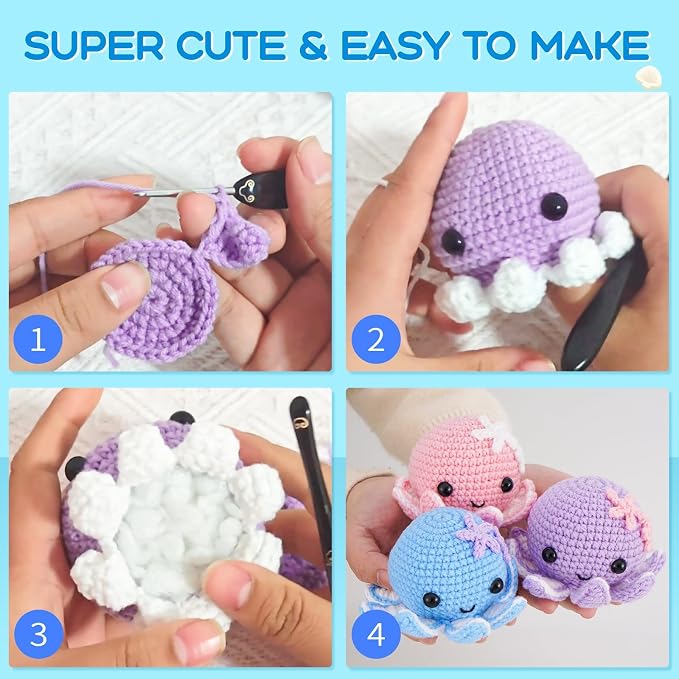 Crochet Kit for Beginners: Make 3 Cute Amigurumi Animals - Image 5
