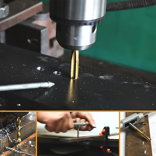 M12x1.75 Tap and 10.2mm Drill Bit Kit, M2 HSS Metric Drill and Tap Set, Combination of Drill and Tap Kit for Metal