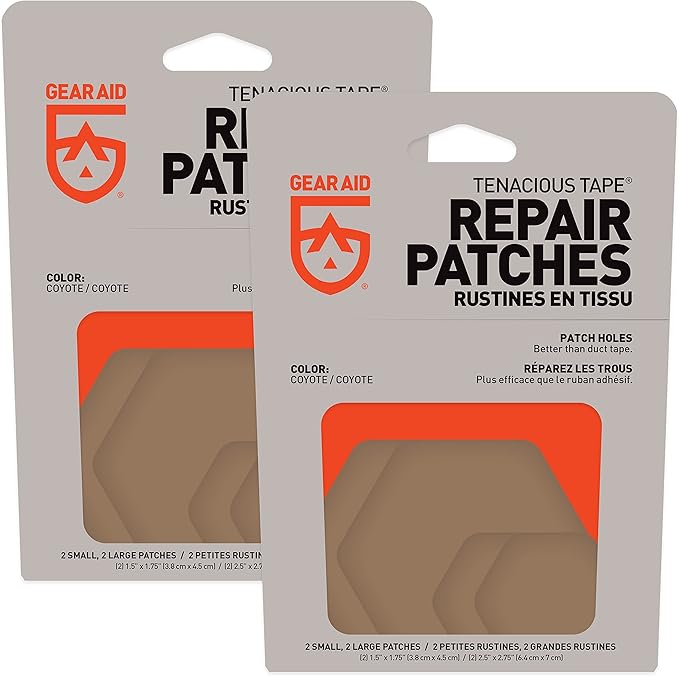 GEAR AID Tenacious Tape Hex 2.5” and 1.5” Repair Patches, Peel-and-Stick to Fix Holes and Burns in Down Jackets, Rain Gear, Tents, Tarps and More