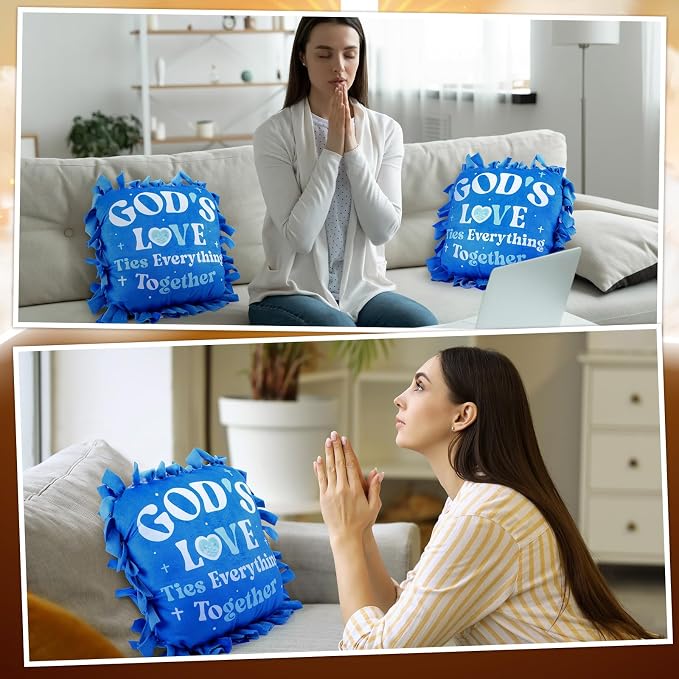 Chunful 6 Sets Religious God's Love Tied Pillow Craft Kit 2026 VBS Crafts DIY - Image 4