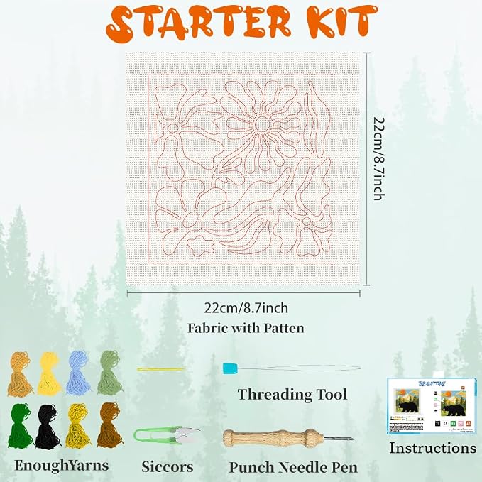 BEUNITONE Bear and Nature Style Punch Needle Kit - Image 2