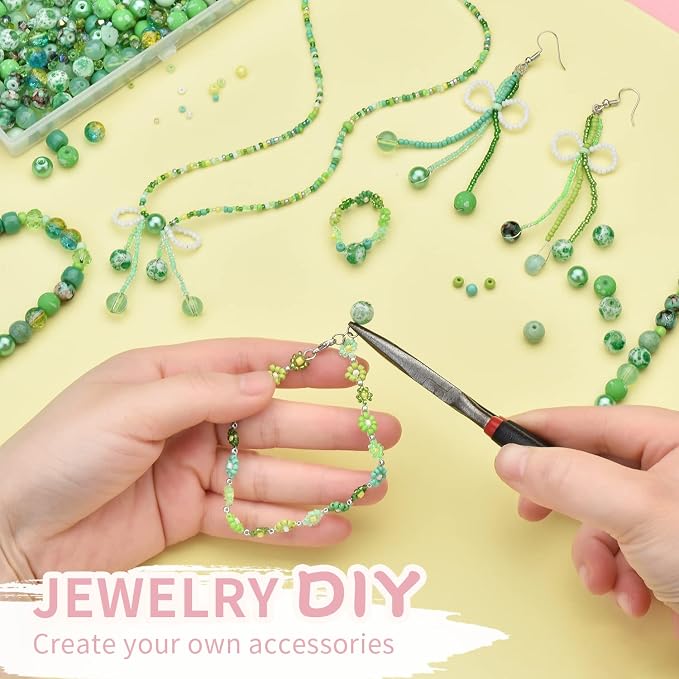 Chartreuse Glass Beads for Jewelry Making - Image 3