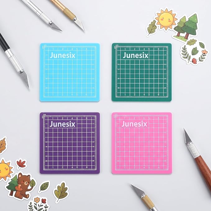4Pcs Small Cutting Mat, Self Healing Craft Mat | Mini Sewing Cutting Pad - Image 4