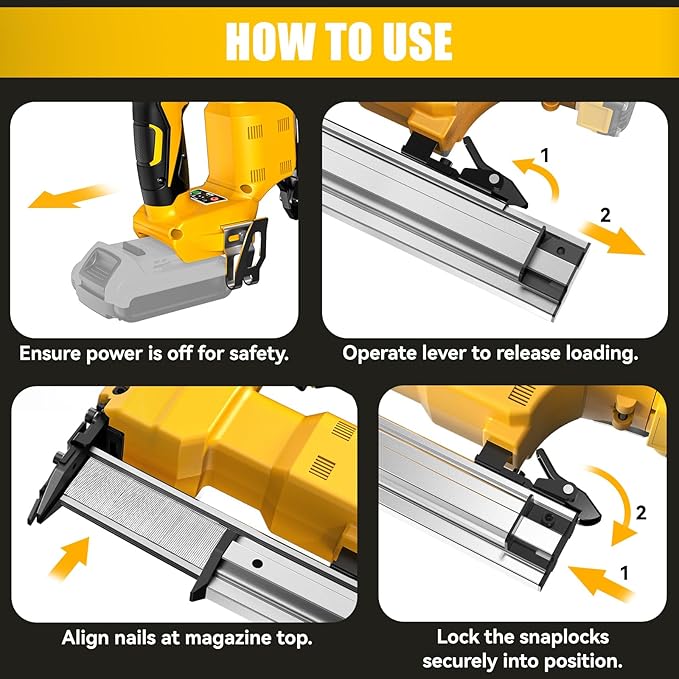 Cordless 18GA Brad Nailer Compatible with Dewalt 20V Max, 18 Gauge Nail Gun with 1000 Nials for Wood Carpentry, Brushless, 2 Mode, 5/8 to 1-1/4 Inch, Tool Only