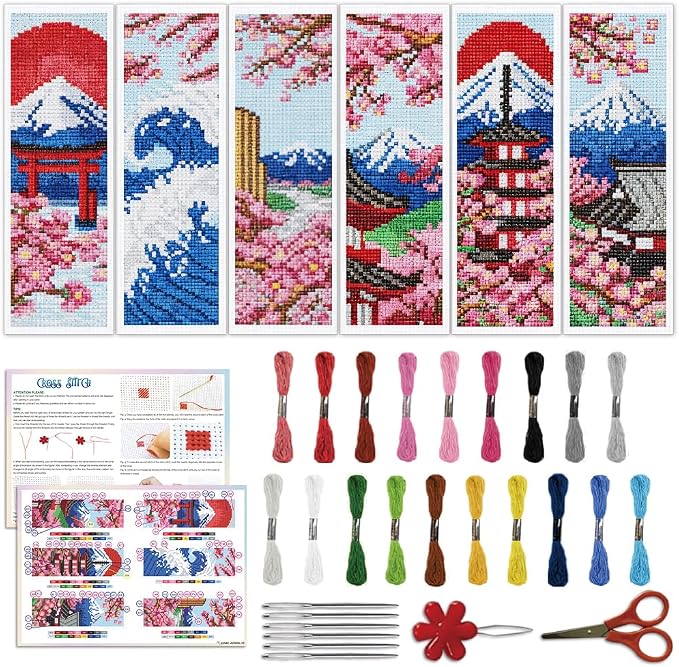 ACRNIGHEET 6PCS Cross Stitch Bookmark Kit by ACRNIGHEET