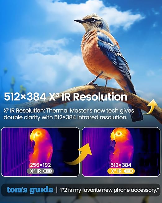 P2 Thermal Camera for Android, Thermal Imager with 512 × 384 Super IR Resolution, 1.5℃ PCB Accuracy, -4℉ to 1112℉ Thermal Imaging Camera (P2 Android)