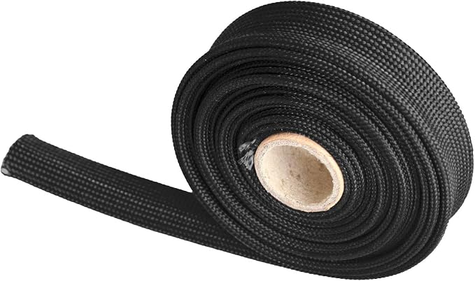 Heat Hose Fiberglass Wrap Shield Sleeve- 1/2" ID x 10'Black Adjustable Hose - Image 4