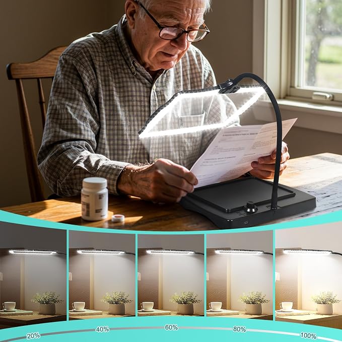 Magnifying Glass with Light and Stand 50 Ultra-Bright LEDs Large Magnifying - Image 2