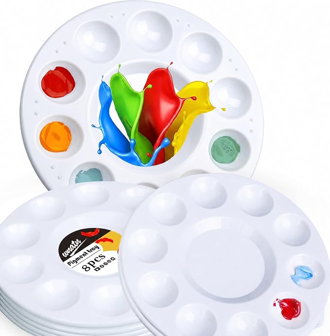 8pcs Paint Tray Palettes, Plastic White Palettes by WNATN