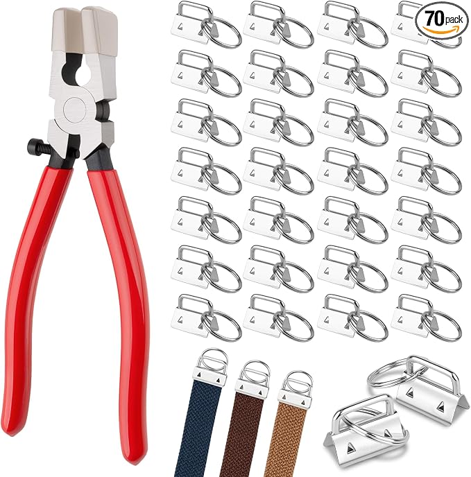 70pcs Key Fob Hardware Set 1 Inch by YINGKESI