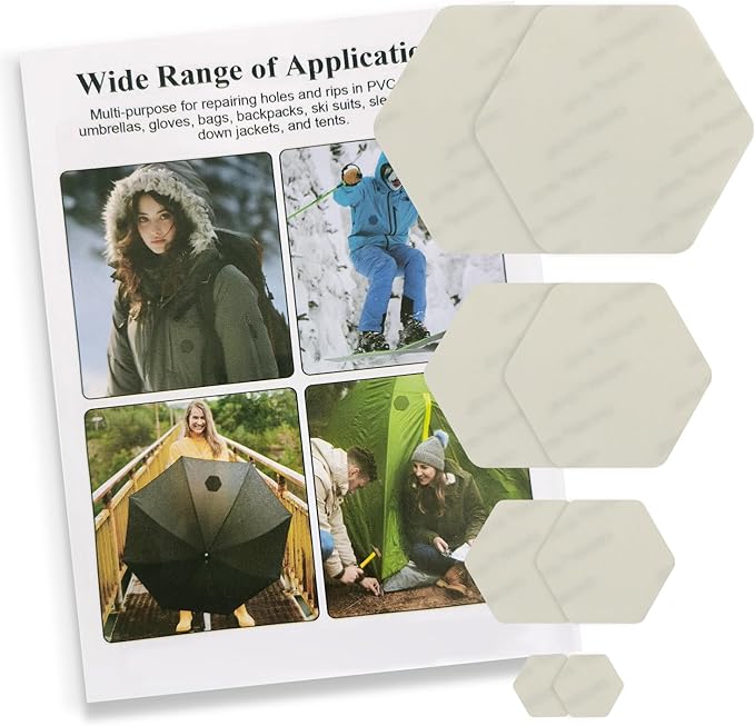 Down Jacket Repair Patches - Highly Effective Repair of Nylon Fabric, Waterproof Self-Adhesive Repair Patch for Down Jackets, Tents, Raincoats, Outdoor Equipment