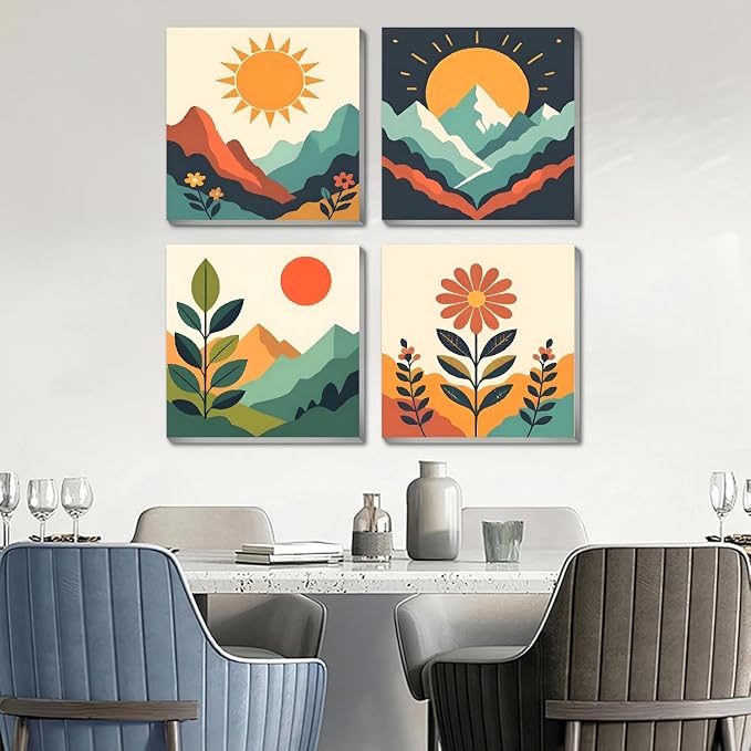 4 Pack Framed Paint by Numbers Kit - Image 4