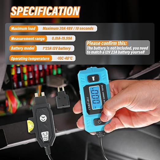 Car Circuit Tester, Automotive Current Tester Blade Fuse Max 48V, Circuit Measure Amp Fuse Buddy, Automotive Blade Checker Fuse Box Test for Current Circuit Testing