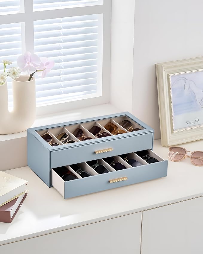 Lolalet Sunglasses Storage Box for Women, Eyewear Eye Glass Organizer - Image 5