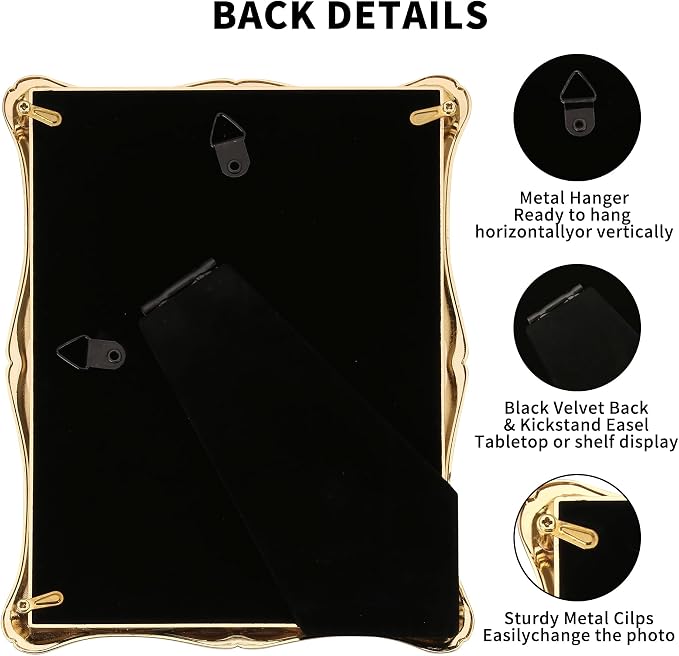 5x7'' Hi-End Zinc Alloy Gold Picture Frame - Image 7