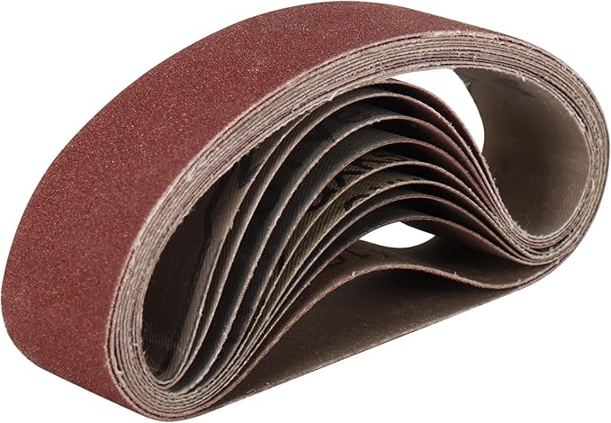 SI FANG 10Pcs Mini Electric Belt Sander Sanding Belts 13 x 1.2inch, Premium Knife Sharpening Aluminum Oxide Abrasive Sanding Belt for Woodworking, Metal Polishing (600 Grit)