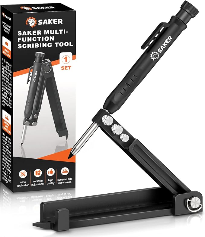 Saker Multi-function Scribing Tool- Construction Pencil- Aluminum Alloy Scribe by Saker