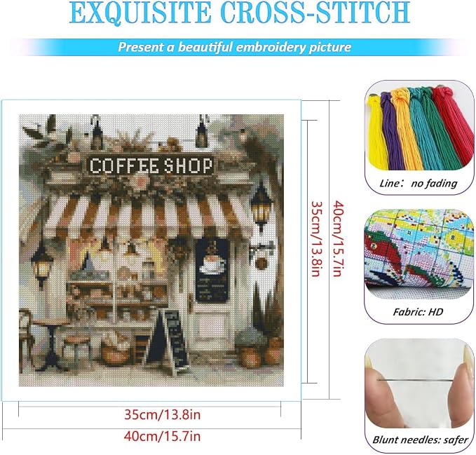 KYOQFVN Coffee Shop Cross Stitch Kits - Image 2