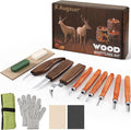 AUGSUN Wood Carving Kit, 17 Pack Wood Whittling Kit Hand Carving Knife Tools Set for DIY Sculpture Carpenter Experts & Beginners