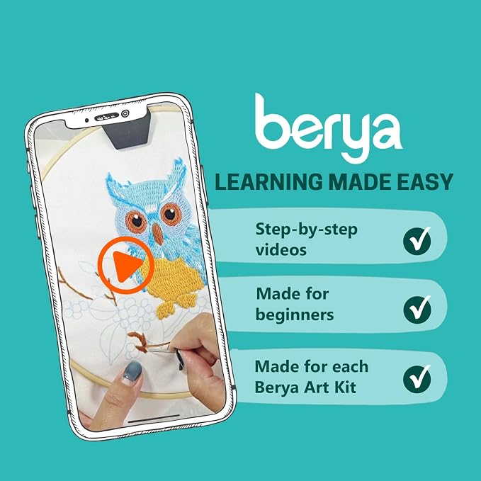 BERYA Owl Embroidery Kit, Embroidery Kit - Image 5