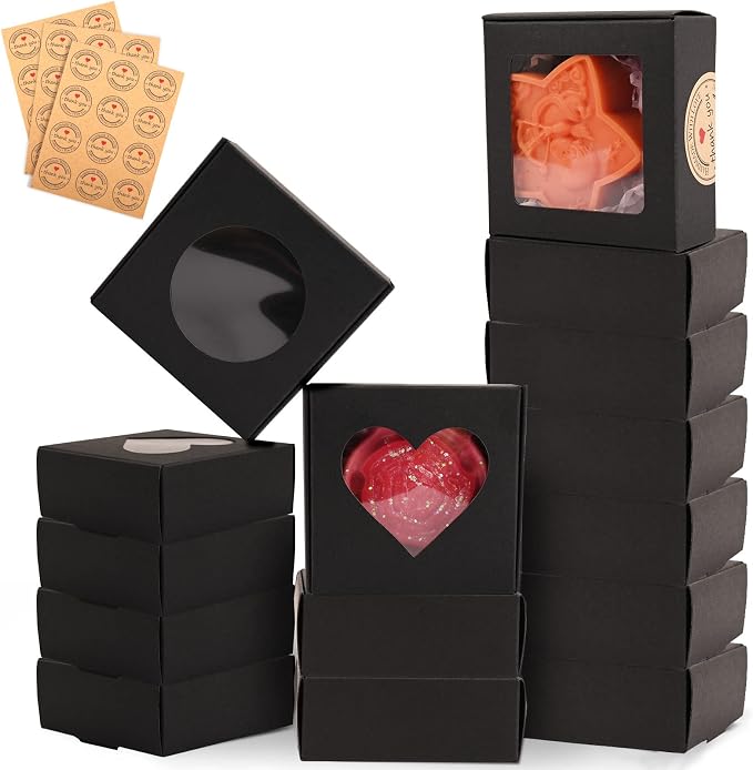 Moukiween 30 PCS Black Soap Boxes by Moukiween