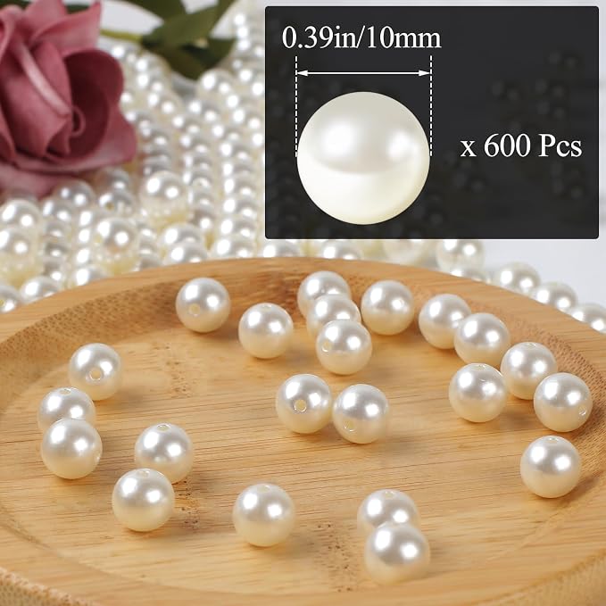 Phinus 600 Pcs 10mm Pearl Beads - Image 2