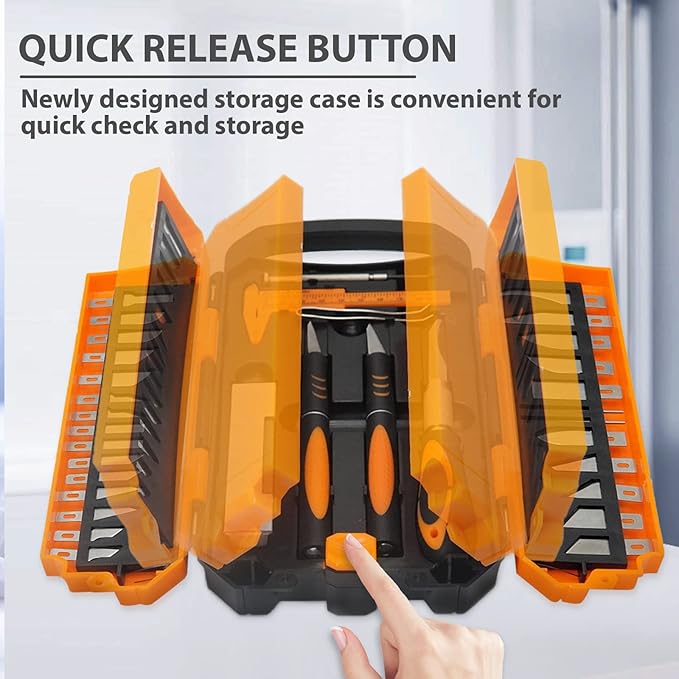 MANUFORE 34pcs Large Exacto Knife Set Craft Precision Knife Set Orange | - Image 3