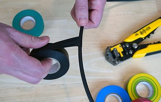 GTSE Black Electrical Tape, 10 Rolls – Waterproof, Industrial Grade Vinyl, 3/4 in x 66ft– Strong Self-Adhesive PVC Electric Tape for Wire Insulation, 7 Mil, 600V – UL/CSA Listed