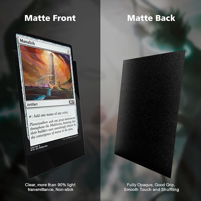 600CT MTG Card Sleeves, Katomula Clear Front Textured Back Card Sleeve Deck - Image 6