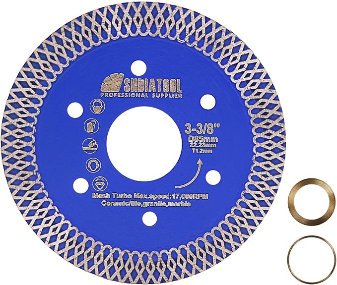 SHDIATOOL 3-3/8 Inch Diamond Saw Blade Cutting Porcelain Tile Ceramic Granite Marble Brick
