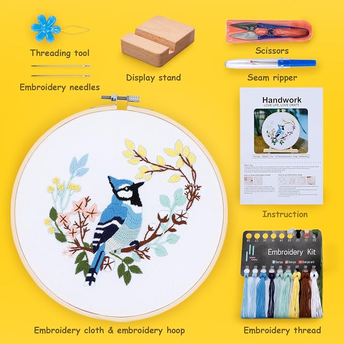 Hummingbird and Flower Embroidery Kit - Image 2