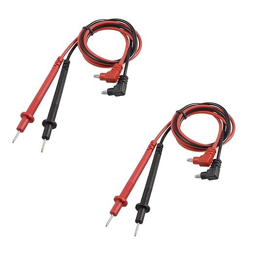 2pairs 90cm/35 Long Digital Laboratory Multimeter Voltmeter Test Lead Probe Wire Cable Banana Plug Connector Black Red 1000V
