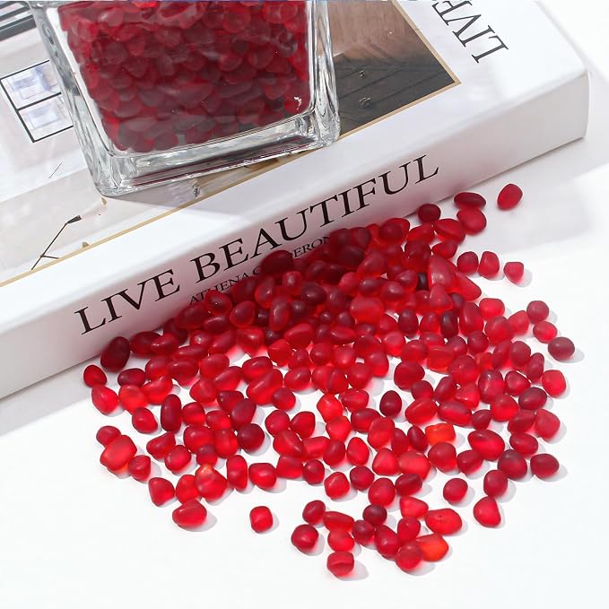 Keedolla 3 Lb Red Sea Glass Pebbles Stones Aquarium Gravel Fish Tank Rocks - Image 5