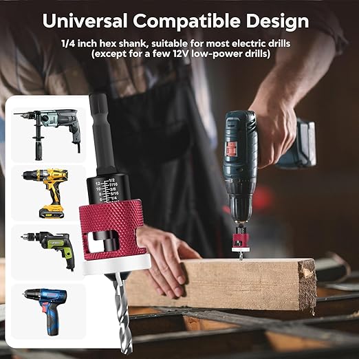 Countersink Drill Bit Set for Wood,7 PCS Counter Sink Drill Bit with HSS Tapered Drill Bits and 1/4" Hex Shank Quick Change for Woodworking with Storage Box