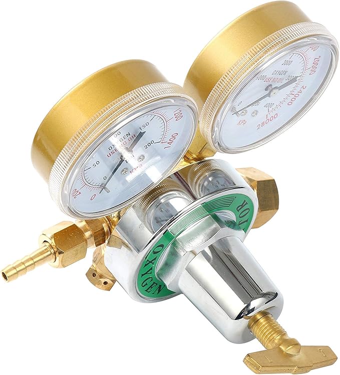 Welding Gas Welder Oxygen Regulator Large Tank Gauge Cutting Torch Regulator Outlet 0-200PSI Inlet 0-4000PSI CGA 540