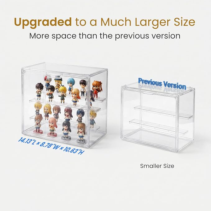 Acrylic Display Case for Collectibles, 4-Tier Large Stackable Clear Display Box - Image 8