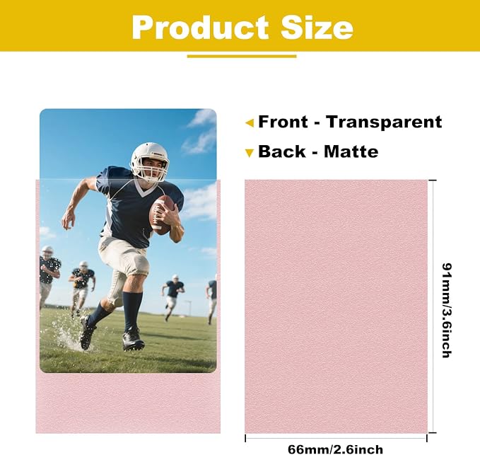 Premium Pink Card Sleeves, 150 Sleeves 2.6''x3.6'' Compatible - Image 2