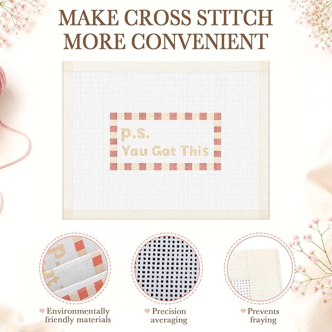 Moukeren 3 Pieces 10 x 8 Inch Bound Needlepoint Canvas, Pre Printed 18 Mesh - Image 3